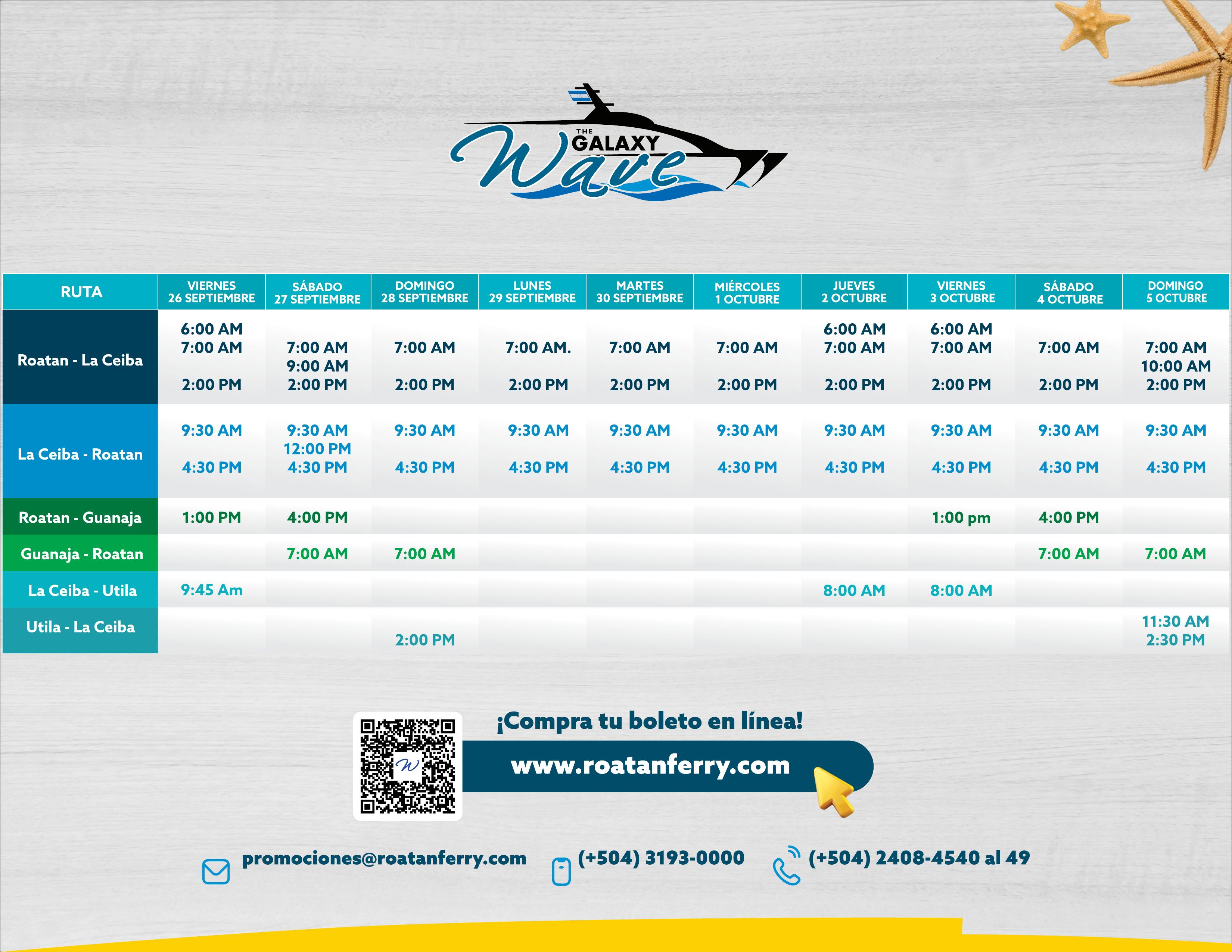 Horario Galaxy Ferry